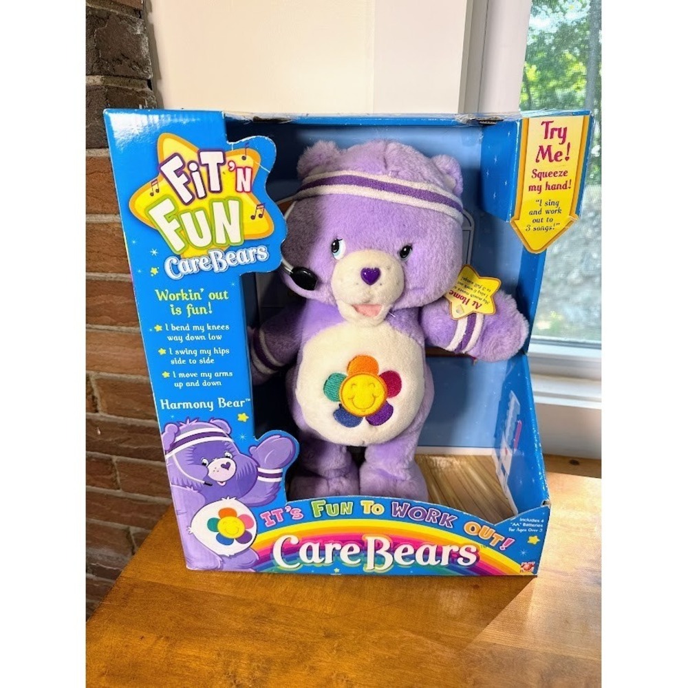 Fit 'N Fun Care Bears Purple Harmony Bear New in Box NIB Exercise Work Out 2004
